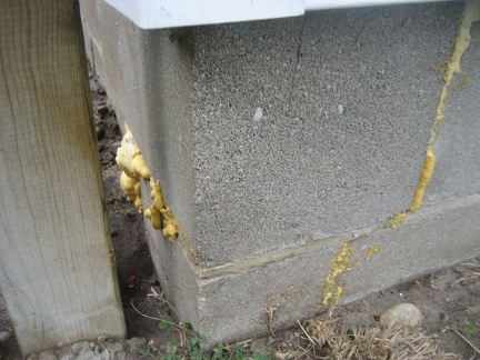 Foam Injected into Foundation Block